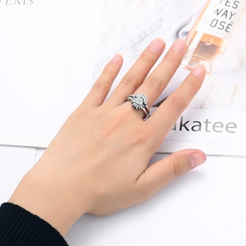 Cremation Jewelry for Ashes Ring - Celestial Sun and Moon Urn Ring Set with Mini Keepsake Urn Memorial Ash Jewelry4