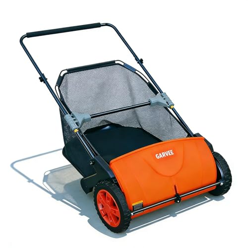 Image of Garvee Push Lawn Sweeper 21-Inch Manual, Leaf Sweeper for Yard