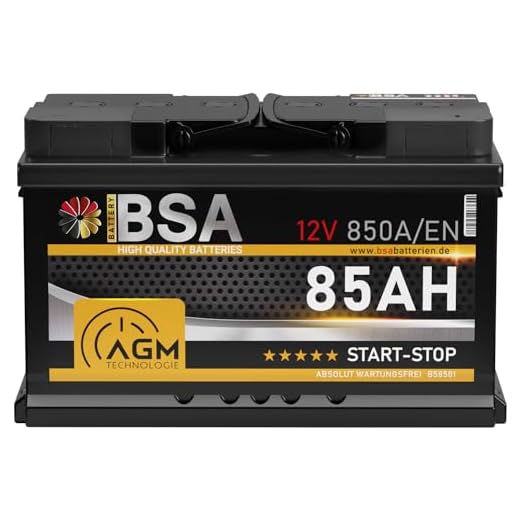 BSA AGM Batterie 85Ah 12V 850A/EN Start-Stop Batterie Autobatterie VRLA statt 80Ah