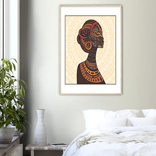 Art mural féminin en bois de qualité pour un salon élégant 70x100 cm