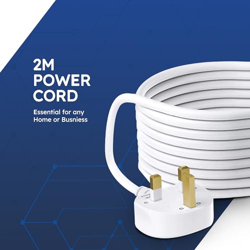 DESIRETECH 4-Gang White Electric Extension Lead - 2m Cable - Image 4