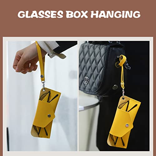 Capa de Óculos de Couro Bolsa de Óculos de: Estojo de Transporte de Óculos Portátil Com Cordão Óculo