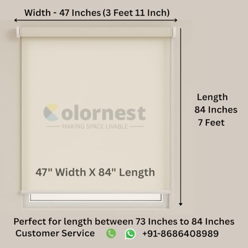 Image of Roller Blinds for Windows 47 Inch W X 84 Inch L | Dim Out Roll-Up Shades Sun UV Protection for Home & Office Charcoal Grey| Heavy Duty in 38 MM Pole