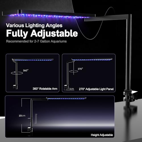 Image of FZONE Solo Series Nano LED Aquarium Marine Reef Light, Smart App-Controlled and Dimmable, for Rimmless Saltwater and Reef Coral Tanks