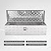 FGJQEFG 39 Inch Heavy Duty Aluminum Truck Bed Tool Box Underbody Flatbox Truck Car Outdoor Trailer Pickup,RV Storage OrganizerTrailer Storage ToolBox W/Lock & Keys,5 Bar Tread,Silver(39