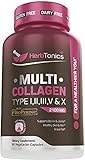 Multi Collagen Capsules (Types 1 2 3 5 and 10) - Strong Joint Support Supplement Pills for Women Men Hydrolyzed Protein Peptide Grass fed Plus Bone Broth Type 1 2 3 5 10 Healthy Hair Skin Nails