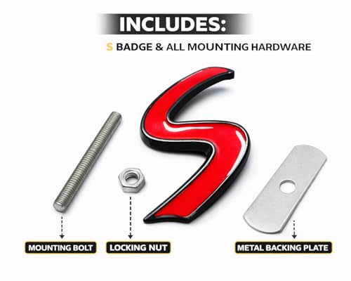 Image of for Mini Red S Letter Emblem 3D Badge Lettering Decal Sticker Replacement Tailgate Matte Black
