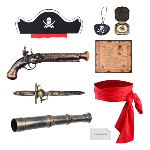 Eco-Fused - Bucaniere Cosplay tema, cor pirata deluxe - conjunto de 8, unissexo (MV-PCS-MCS-CA)