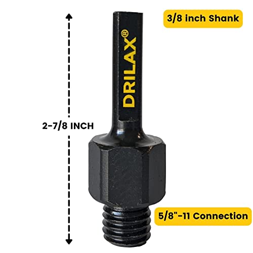 Drilax DRILAX_ADAPTER_F-TO-TRIANGLE Diamond Core Drill Bit Adapter 5/8 Inch - 11 Female Arbor To 3/8 Inch Triangle Male Shank Female Thread Back Holders To Regular Drill thumb #1