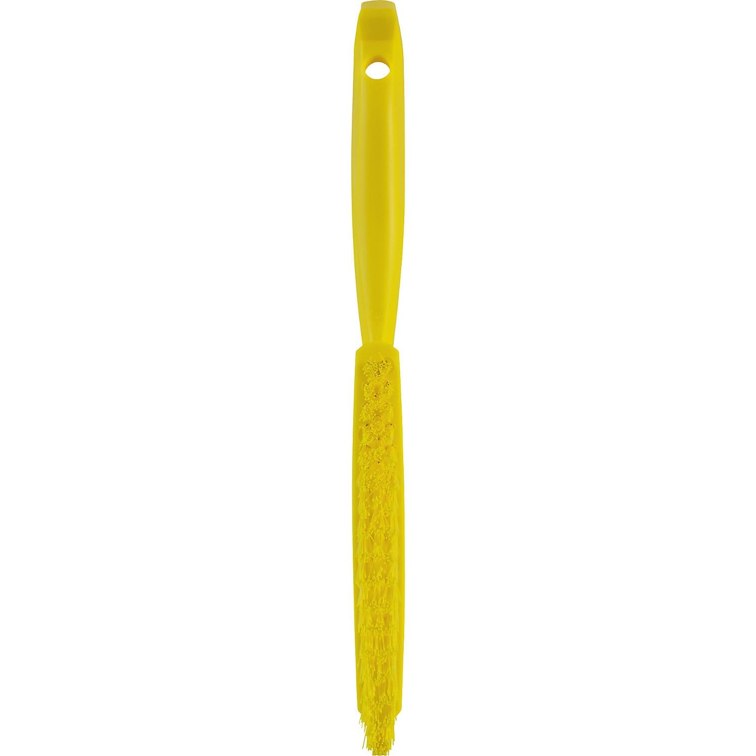 Vikan 41956 Slim, Stiff Bristles, Washing / Sweeping, Hand Brush, Fabric, Upholstery, Carpet, 300mm (Yellow)