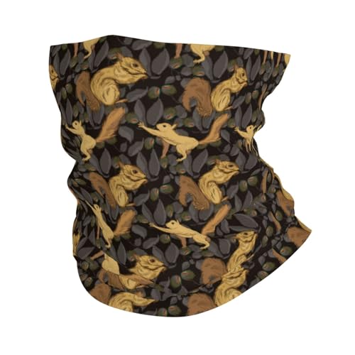 TZTTZT Polainas rústicas dibujadas a mano con diseño de ardilla para hombres y mujeres, bufanda para la cabeza, máscara facial, pasamontañas, bandana