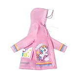 Diseño humanizado: ala de sombrero transparente de la impermeable no solo evita que el agua de lluvia penetre, sino que también le da al niño una visión clara. La parte posterior de la chubasqueros está diseñada con tiras reflectantes de alto brillo, lo que hace que sea más seguro para los niños viajar de noche.