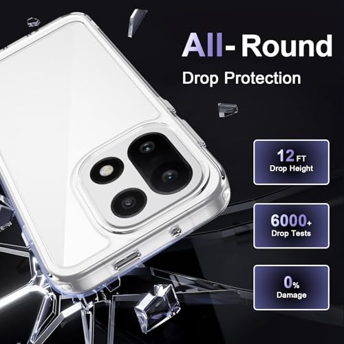 Image of Case for OnePlus 15 5G, Military Grade Drop Protection Clear Phone Case, Yellowing Resistant, Anti-Scratch Hard PC Back, Shockproof Hard Ultra-Thin Protective Cover, Transparent