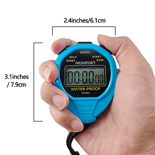 image for MUSHPORT Waterproof Stopwatch Timer Only Stopwatch Mode, ON/Off Silent
