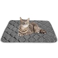SELF-WARMING: Made from self-warming materials, the clever thermal structure radiates heat back to your pet and locks the temperature effectively. SAFETY GUARANTEE: No battery or cable is needed, this kind of automatic heating pet blanket can reflect...