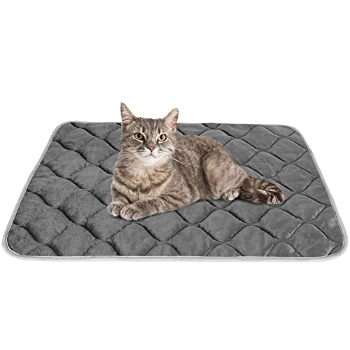 ULIGOTA Self Warming Cat Bed Self Heating Cat Mat Thermal Pet Bed Mat Self-Warming Dog Crate Pad 20″x16″