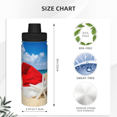 Gourde inox isotherme 532ml haut de gamme motif Père Noël