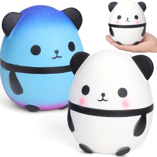 5.5 Inches Squishies Panda Egg for Boys Girls, Soft Slow Rising Mini Animal Squishies Squeeze Fidget Toys for Kids, Birthday Goodie Bag Stuffers for Party