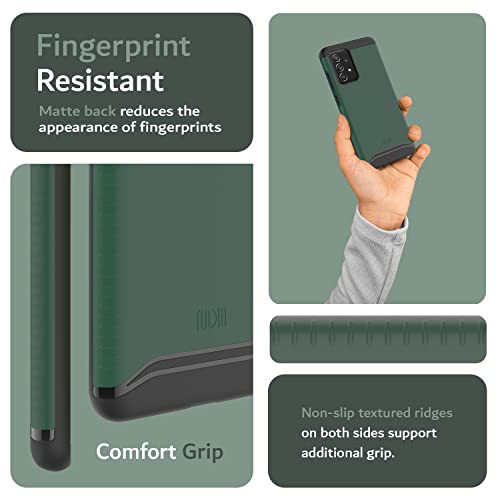 Image of TUDIA DualShield Designed for Samsung Galaxy A52 Back Cover /Galaxy A52 5G / Galaxy A52s, [Merge] Shockproof Dual Layer Military Grade Drop Protection Heavy Duty Protective Back Cover - Hunter Green