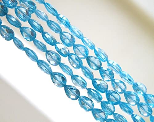 Cubic Zirconia bleu ciel briolette poire 6mm LKBEADS pour création bijoux