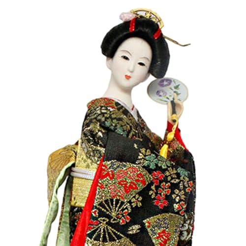 12inch Japanese Geisha Figurine Doll Tabletop Ornament Asian Kabuki Figure for Indoor Space Decor