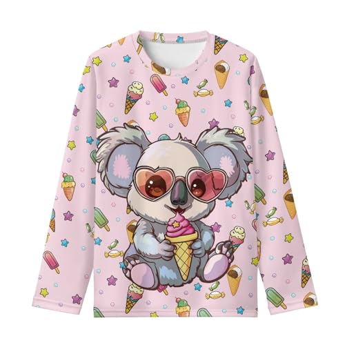 Long Sleeve Shirts for Toddler Girls Crewneck Graphic T-Shirt All-Season Thin Tops Clothes 3-16Y