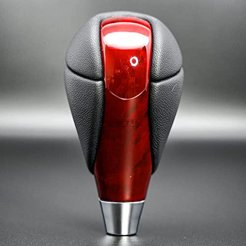 SHIFTIN Gear Shift Knob, Cherry Red, Walnut Wood, Leather, for Lexus ES300h ES350 GS300 GS350 GS430 GS450h GS460 IS250 IS300 IS350 LS460 LS600h RX350 RX450h - Image 3