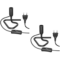 Lampara De Mesa X2 ledscom.de Lámpara de mesa/Portalámpara/Triángulo base triangular TRIN, interruptor, aluminio, plástico, negro, 1x E14 max. 60W, 2pcs.