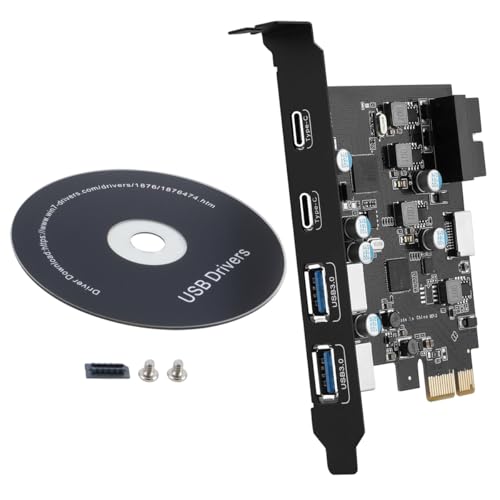 Carte d'extension USB PCIe adaptateur panneau avant Type E 19 broches PC