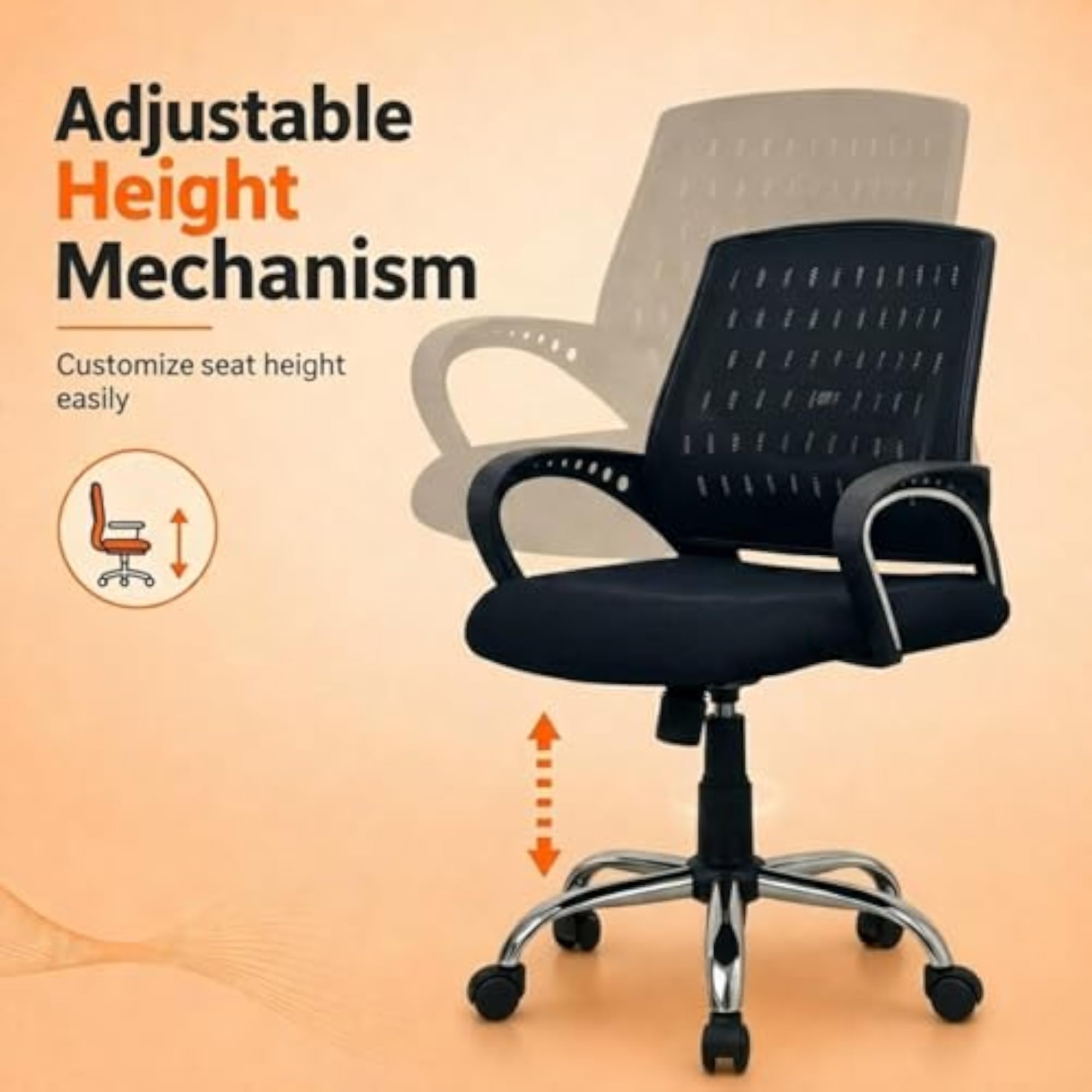 Sensual Ergonomic Office Chair with Cushioned Seat
