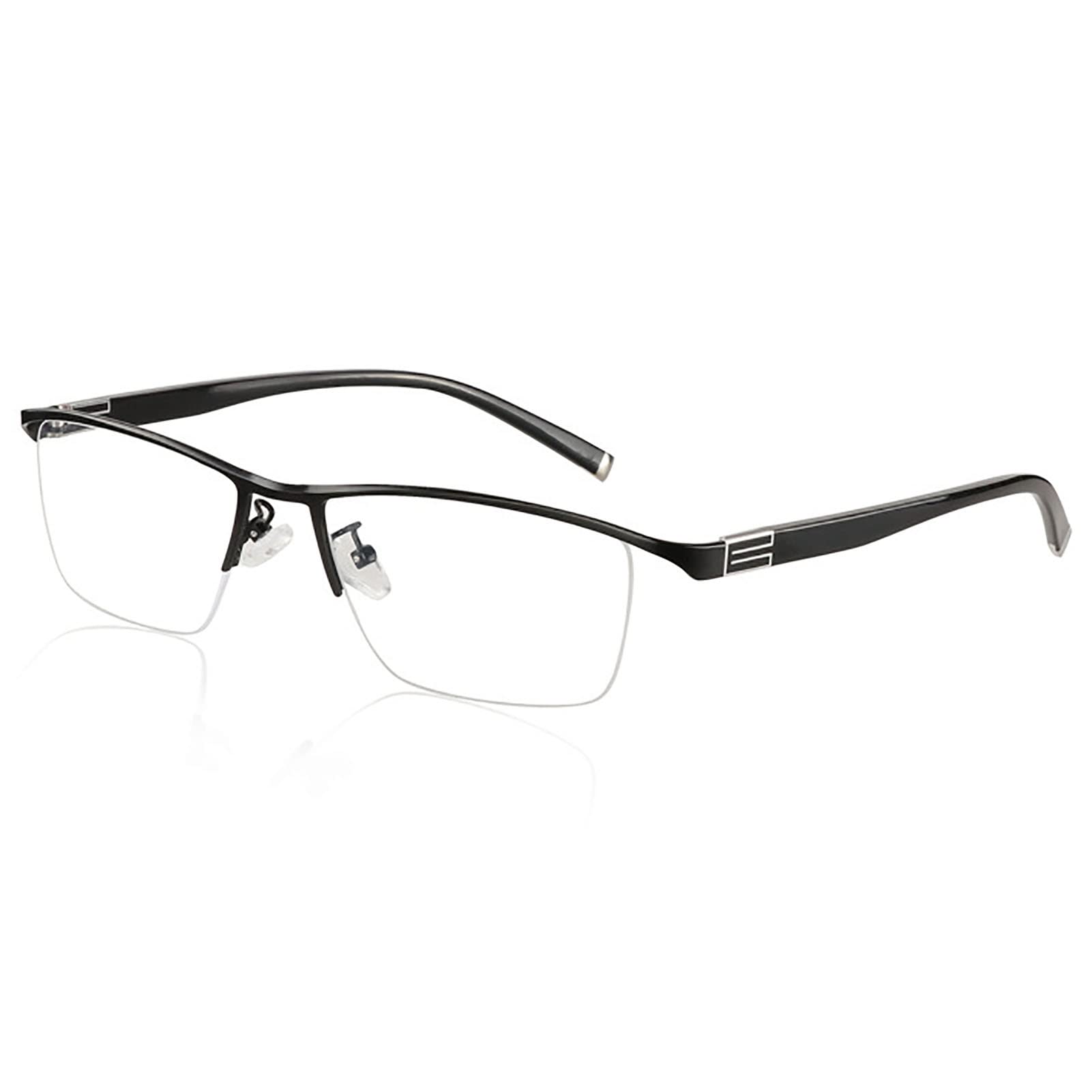 Gafas De Lectura, Gafas Presbicia, Anteojos con Estilo De Uso Dual Lejano Y Cercano Progresivo Anti-Azul, Anteojos Antideslumbrantes/UV, Medio Marco (Color : Black, Size : +2.5)
