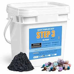 KomeStone 5LB Rock Tumbler Grit Step 3 Refill – Fine 600 Silicon Carbide Pre-Polish Grit, Ideal Follow-Up to Step 2, Compatible with Any Rotary & Vibratory Tumblers, Brings Out Natural Color & Shine