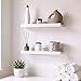 Price comparison product image GEEZY White Floating Shelves for Wall, Set of 2 - Modern Seamless Mounting, Easy Install Picture Ledge Display Shelf for Decor, Collectibles - Home, Bedroom, Bathroom, Office, 30x10x5cm