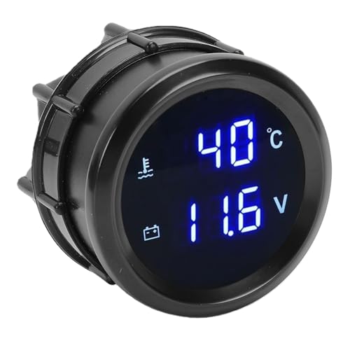 Voltímetro digital dual y medidor de temperatura del agua preciso para vehículos de 52 mm