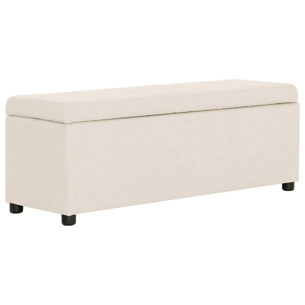 vidaXL Banco Almacenaje Tapizado Poliéster Arcón Cojín Asiento Acolchado Caja Almacenamiento Interior Dormitorio Entrada Baúl Puf Zapatero Color Crema