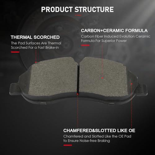 Image of cciyu D1774 & D1775 Front & Rear Brake Pads Kit For Ford For Transit 15,For Ford For Transit-150 15-21,For Ford For Transit-250 15-20,For Ford For Transit-350 15-19,For Ford For Transit-350 HD 15-22