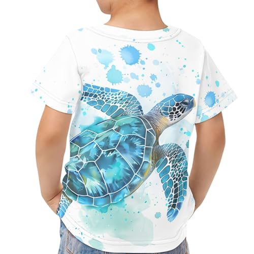Xhuibop Kids Tshirts Girls Boys 3-16 Years Summer Clothes for Teens Loose Fitting Tops3