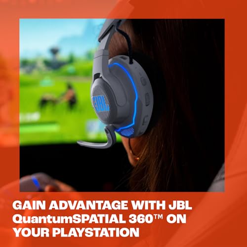 JBL Quantum 910P - Wireless Consol Over-Ear Gaming Headset with Head Tracking-Enhanced, Active Noise Cancelling and Bluetooth, QuantumSPATIAL 360, Hi-Res Certified, Low Latency Wireless (White) - image 7