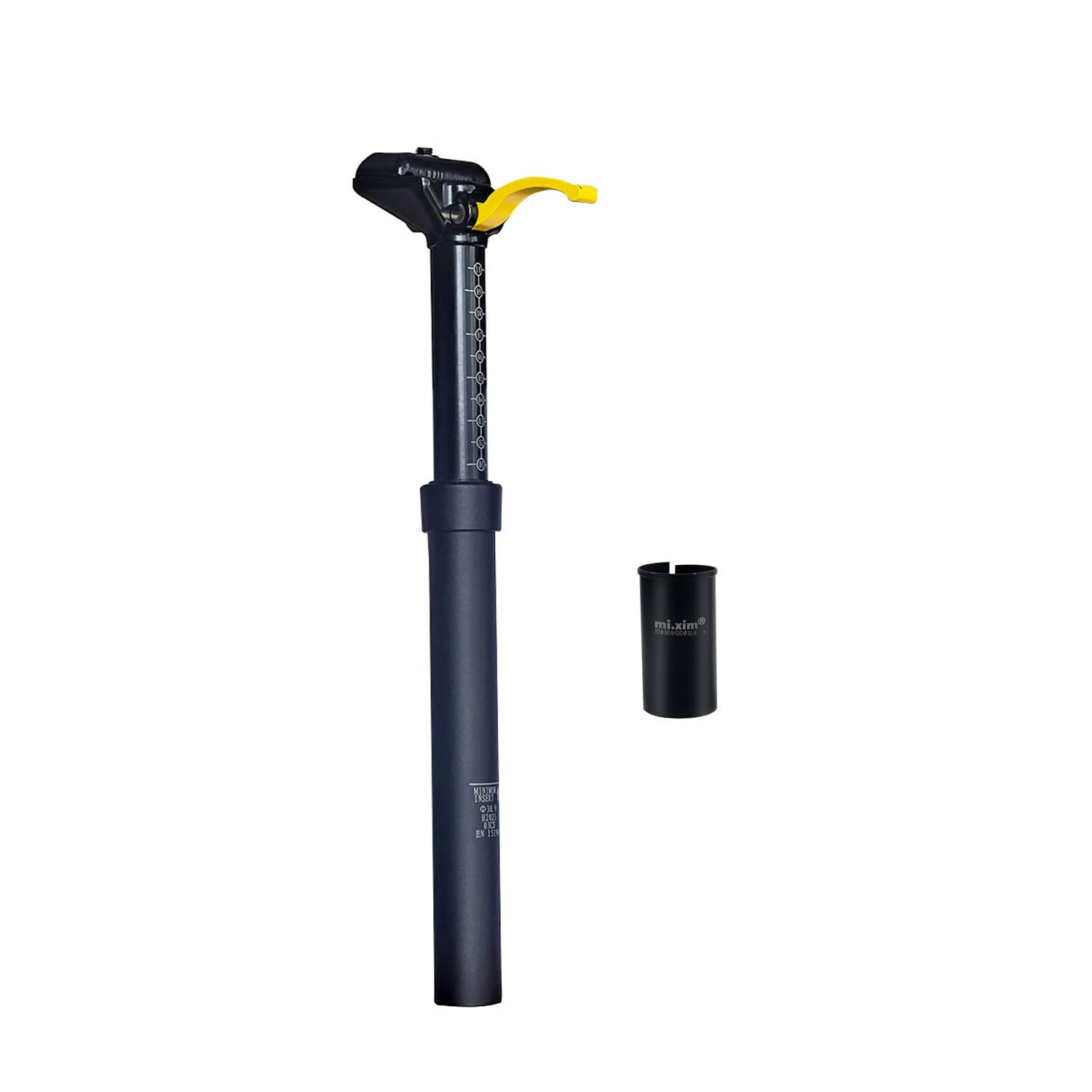 31,6 mm Tige de Selle Compte-Gouttes Commande Manuelle Tube de Selle de vélo 100 mm Amortisseur hydraulique réglable en Hauteur pour VTT VTT Vélo de Route,Tige de Selle télescopique pour vélo