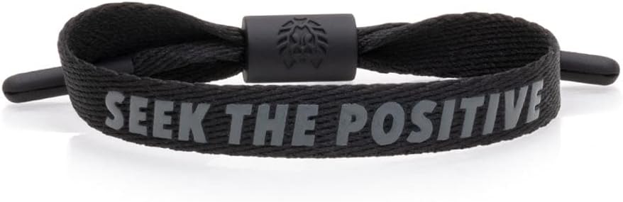 Rastaclat Motivational Positive Vibes & Black Seek The Positive Adjustable Bracelets for Men & Women of All Ages | 2 Pack (Small/Medium)