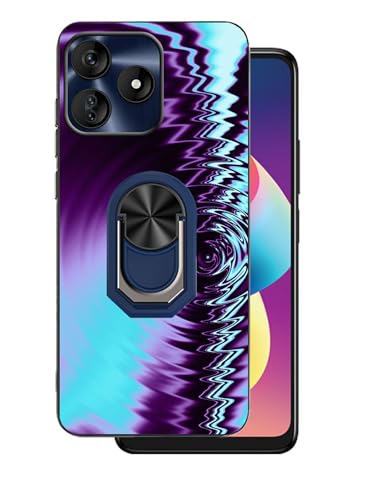 DAMONDY for UNNECTO Bolt 10 Case with Stand,3D Wave Design Cute Ring Kickstand Phone Cases for Men Boys,Soft TPU Shockproof Full Body Cover for UNNECTO Bolt 10 -Purple