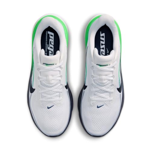 Nike Herren Air Zoom Pegasus 42, Weiß/Midnight Navy/Green Spark, 14 – Ansicht 3