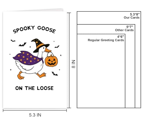 RPJIEKINXU Funny Halloween Card for Her, Cute Spooky Goose Halloween Card - image 3
