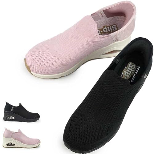 Image of Skechers Women's Uno Wedge - Kickin' Knit Hands Free Slip-ins Sneakers