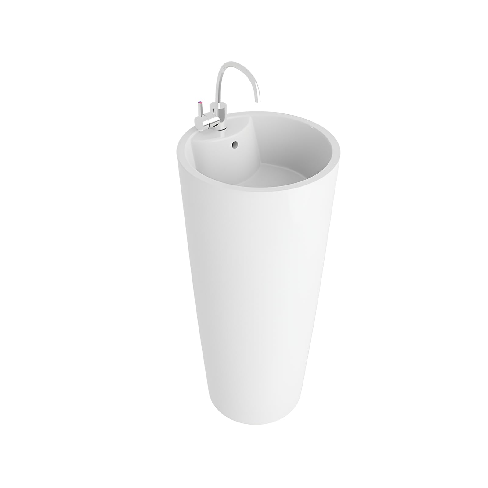 Lavita Uvas Lavabo independiente redondo 83,5x40x40 cm Blanco brillante con rebosadero
