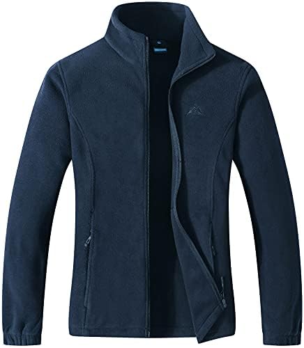 GIMECEN Women's Lightweight Full Zip Soft Polar Fleece Jacket Outdoor Recreation Coat With Zipper Pockets XX-Large