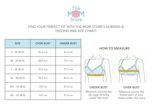 Image of The Mom Store Mom Nursing Bra | Full Coverage Non Padded Bra | Feeding Bra | Maternity Bra | Non Wired Bra | Cotton Blend