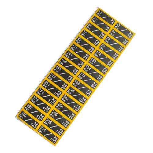 PP Weight Plate Identification Stickers for Home Gym – Black Fitness Equipment Labels, for Durable Polypropylene Weight Stack Labels for Weight Stack Machines and P（A）