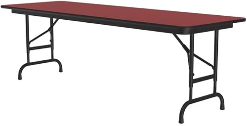 Miniatura 189 de Correll - Mesa plegable de altura ajustable y resistente, parte superior laminada de alta presión, fabricada en Estados Unidos, delantal de acero