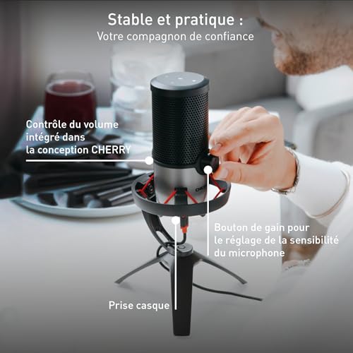 Microphone streaming PC CHERRY UM 6.0 Advanced micro USB podcast Mac PS5